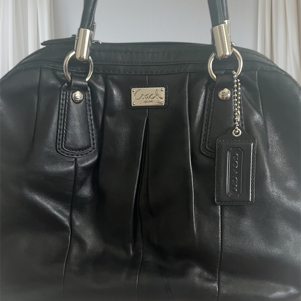 Coach Black Satchel with Silver Hardware